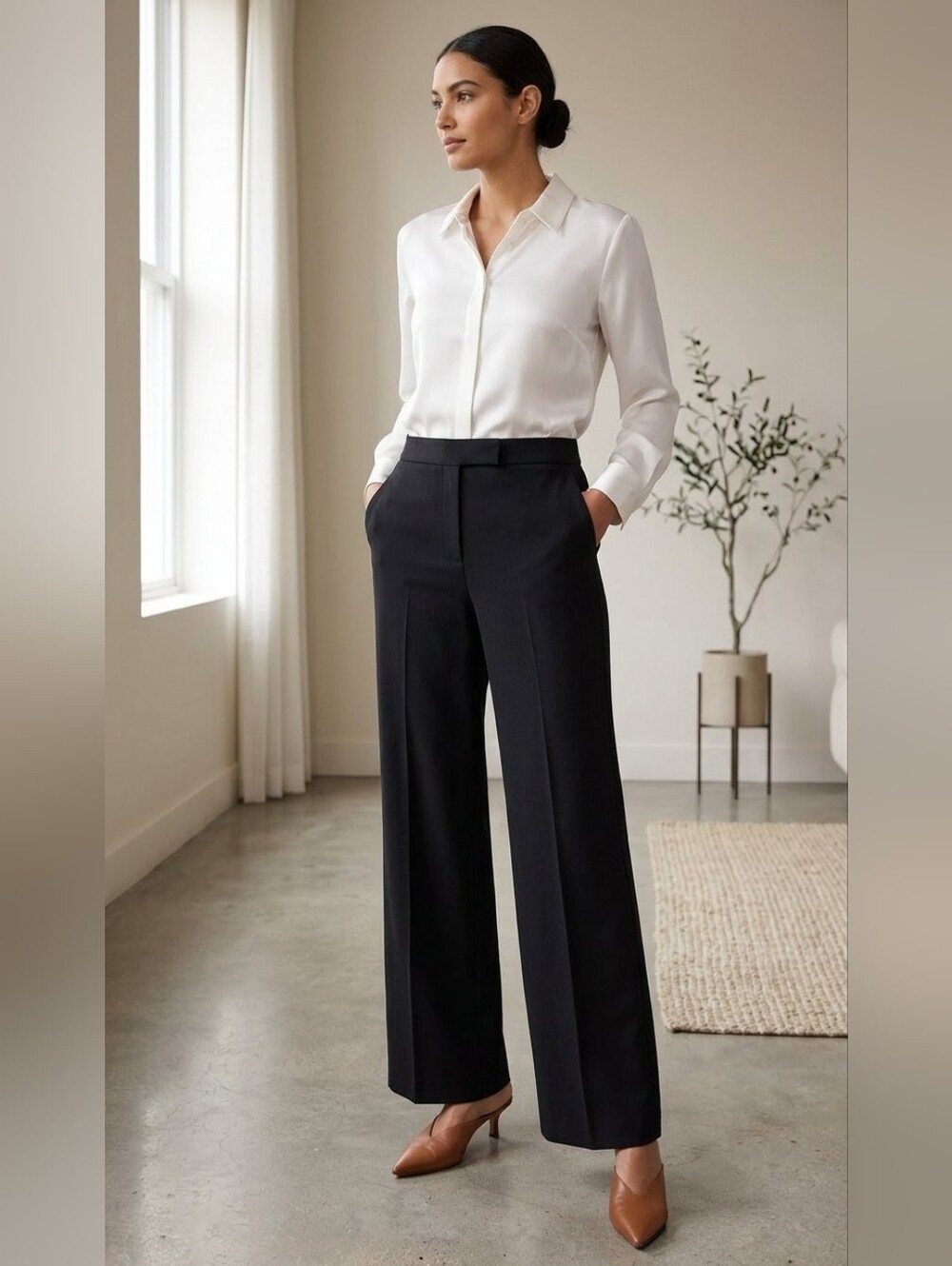 Charlie B, Cropped Wide-Leg Trousers